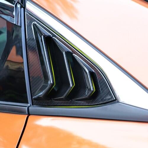 2PCS ABS Rear Quarter Panel Window Side Louvers Carbon Fiber Color Vent Decal Cover For Honda Civic Type R Hatchback 2020 2021