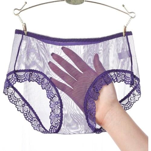 New Arrival Fashion Mesh Ultra-Thin Ropa Interior Femenina Sexy Lingerie Women Underwear plus size 4XL Lace Transparent Panties