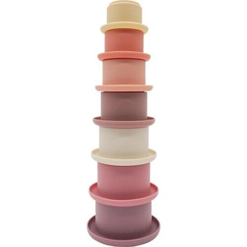 Sand Play Set Stacking Cups Interactive Water Play Toy for Pool Bathroom Beach Baby 6Month Over Birthday Gift Mold Free