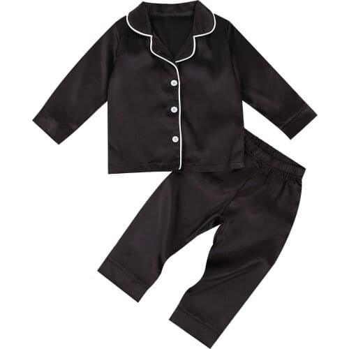Children Clothes Sleepwear kid home wear Solid Color Casual Tops +Shorts Pajamas 2pcs Sets Baby Boy Girl Pajamas
