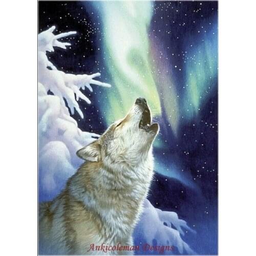 Needlework for embroidery DIY DMC High Quality - Counted Cross Stitch Kits 14 ct Oil painting - Wolf Barking