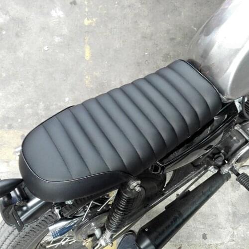 Motorcycle Cafe Racer Seat Black/Brown Vintage Saddle Flat Pan Pad Retro Seats Cushion Anti Slip For Motorbike Honda CG125 CL CG
