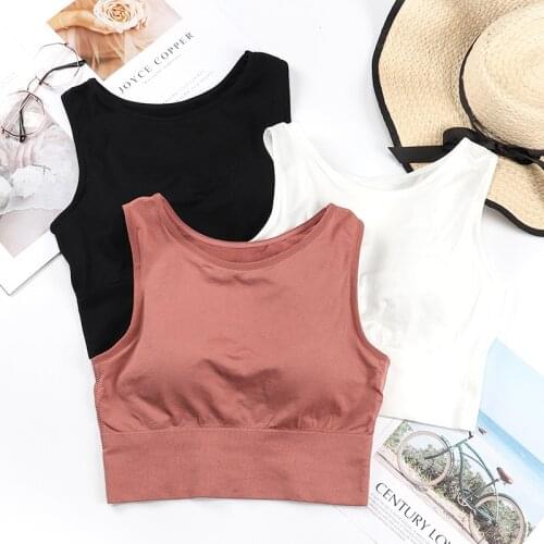 Linbaiway Sports Bra for Women Shock-proof Tube Top Wrap Chest Pad Slim No-steel Ring Sports Bralette Ladies Underwear Brassiere