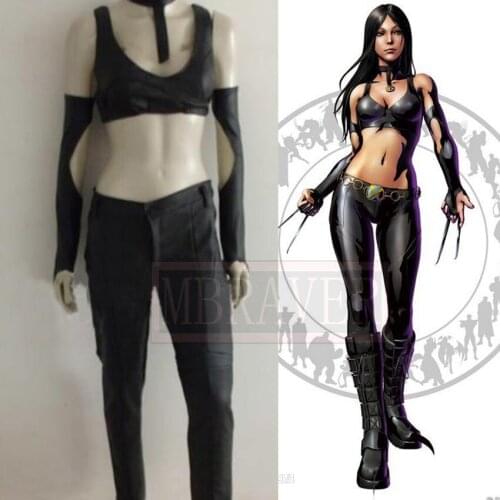 X-23 Laura Kinney Cosplay Costume Black Leather Superhero Christmas Party Halloween Uniform Cosplay Costume Customize Any Size