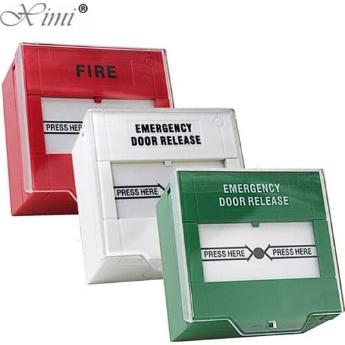 Green door emergency release button door push exit button switch single pole with cover NO NC COM