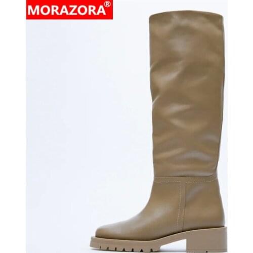 2021 New Fashion Luxury Knee High Boots Genuine Leather Women Boots Fashion Winter Botas Ladies Punk Knight Shoes