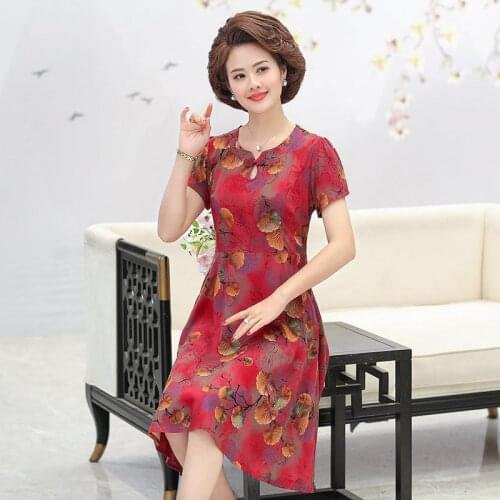 Plus Size XL-5XL 2021 New Women Summer Long Dress Slim Flowers Print Dress Women High Quality Short Sleeve Casual Dress
