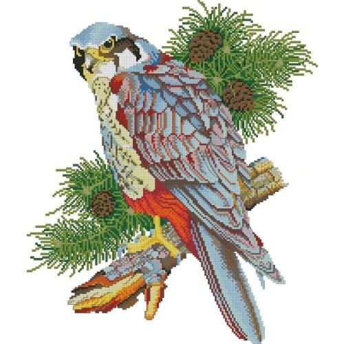 Gold Collection Lovely Counted Cross Stitch Kit rto Owl and Pinecone Pine Tree Cone