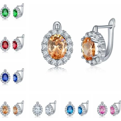 1 Pair AAA Zircon Pave Facted Cameo Huggie Earrings Environmental Copper Metal Engagement Wedding Party Ear Jewelry For Women