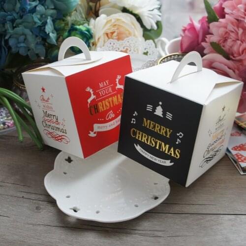 10 PCS 2 Style Paper Box black red gold classic Candy Cake Cookies Container Food Packaging ChristmasParty Gift packaging