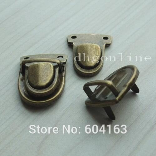 100 Sets Closure Catch Tuck Lock for Leather Bag Case Clasp hangbag Purse Bronze Wholesale