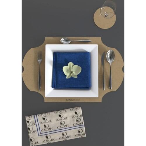 12pcs/set Solid Design Placemats With Coaster Non Slip Table Mats Kitchen Wood Mdf Accessories Home Pad Coaster Dining Table