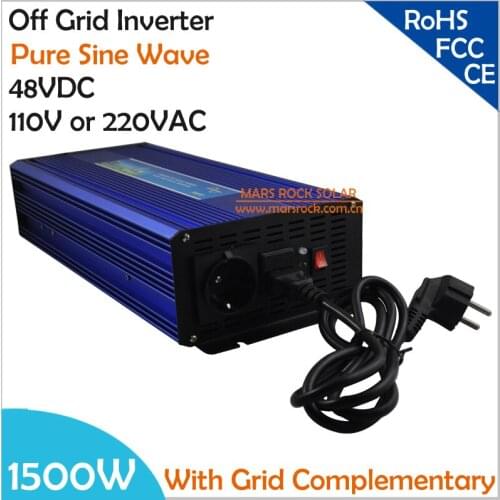 1500W DC48V AC110V/220V, Off Grid Pure Sine Wave Solar or Wind Inverter, City Electricity Complementary Power Inverter