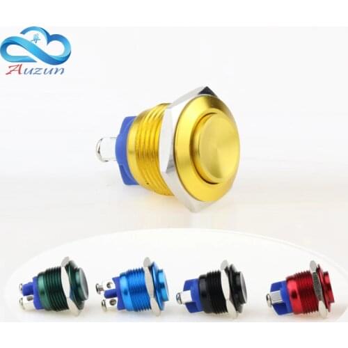 16 mm high metal button switch reset button switch instantly alumina red green yellow blue black 3 a / 250 VDC