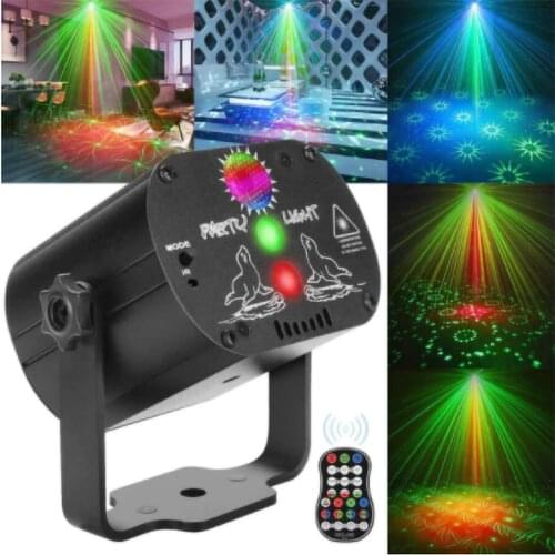 60 Patterns Laser Stage Light RGB Disco Projector Lights USB Voice Control Party Laser Lamp for KTV Dance Floor