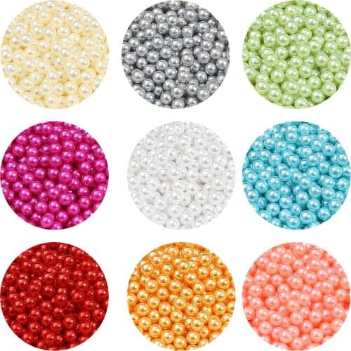 8MM NO HOLE Acrylic Spacer Beads Imitation Pearls Round Loose Beads For Jewelry Making DIY Garment Pearls Beads