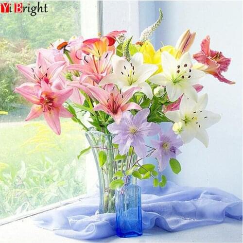 Diamond painting art"Bright flowers"Diamond Embroidery Full Square Drill mosaic diamond picture cross stitch LWR