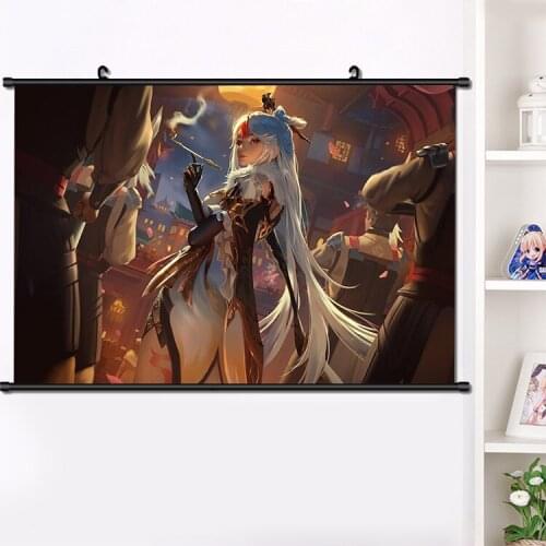 Anime Game Ning Guang Genshin Impact Wall Scroll Painting Poster HD Print Home Decor Collection Art40x60cm