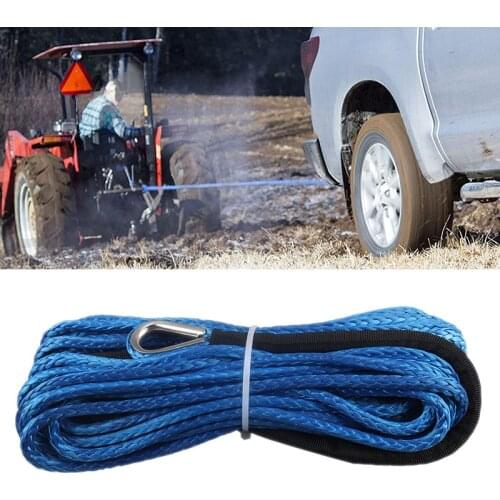 ATV Towing Snap Hook Winch Rope 6mm x 15m Ropes Cable Line for RZR UTV Tractor Offroad Pit Bike ATV Accessories