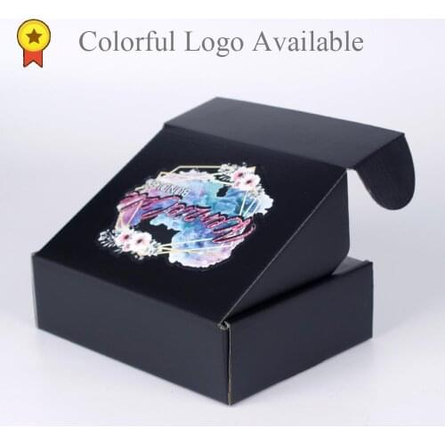 Colorful Logo Customized Printing Black Box Packaging Boxes Fit For T-Shit Clothing Accessories Scarf Hair Wigs Packing Gift Box
