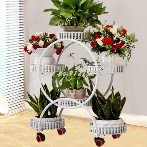 Flower shelf indoor wrought iron multi-layer floor-standing green radish succulent flower pot rack living room balcony flower ra