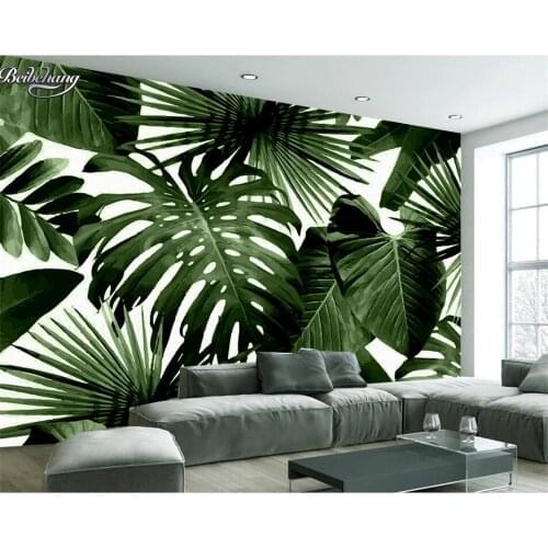 Custom Wallpaper Photos Tropical Rainforest Palm Leaf Plant Background Mural Home Decor Living Room Bedroom Mural 3d wallpaper