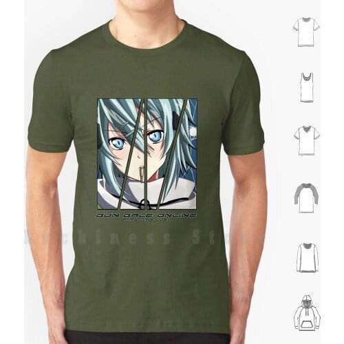 Ggo Sinon T Shirt DIY Cotton Big Size S-6xl Asada Shino Sinon Shinon Sword Art Online Gun Gale Online Sao Ggo Phantom
