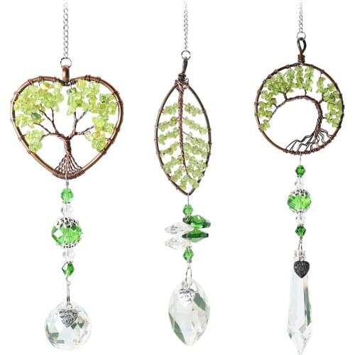 Crystal Pendant Colorful Beads Hanging Drop for Outdoor Indoor Garden Window Wedding Curtain Chandelier DIY Decorations Green