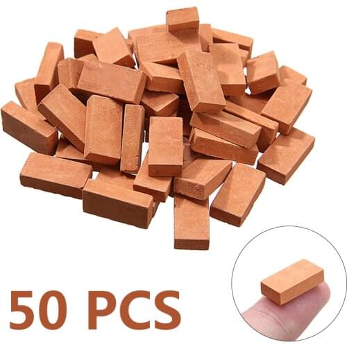 50pcs 1:16 Simulation Bricks Miniature DIY Sand Table Brick Scenery Building Toy Simulation Brick Landscape Modelling