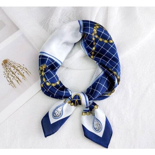 MoriBty 53cm Women Silk Square Scarf Bandanas Spring-Summer Luxury Print Bufandas Handkerchief Foulard Femme Cute Neck Ties Wrap