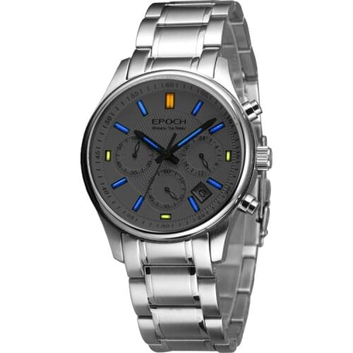 EPOCH Mens Pilot Watches Men Tritium Watch Chronograph Quartz Wristwatch T100 Luminous 100m Waterproof Sapphire Mirror Military