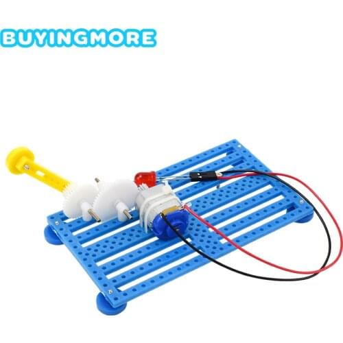 Inventions Science DIY Kit Manual Generator Plastic Model Kit Toys for Children Light up Bulb Experiment Education Science Toys