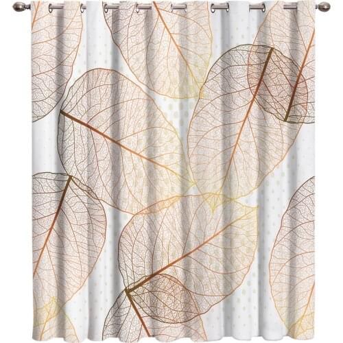 Natural Autumn Leaves Window Curtains Dark Curtain Rod Curtains Bathroom Outdoor Bedroom Fabric Indoor Decor Kids Curtain