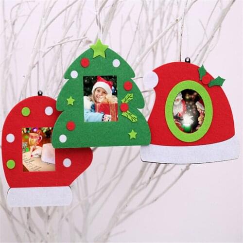 Non-woven Christmas Photo Frame Picture Holder Frame Xmas Tree Ornaments Gift Home Decoration
