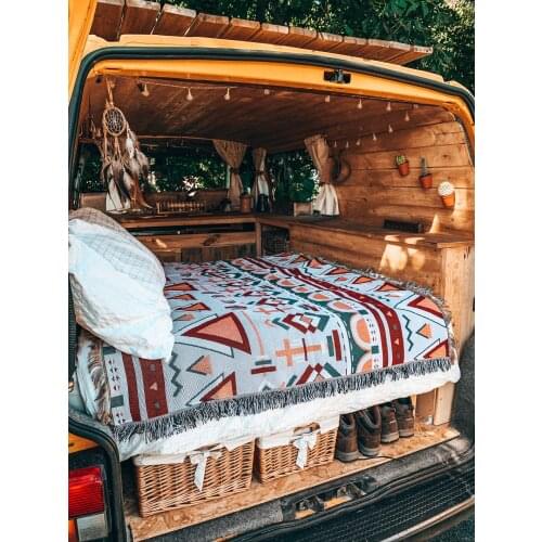 Nodic Geometry Throw Blanket Sofa Slipcover Cobertor Cover Towel Travel Plaid Blankets