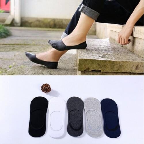 5 Pairs Men Ankle Socks Cotton Low Cut Breathable Short Tube Male Elastic Ultra-Thin Solid Sweat Absorbing Soft Casual Hosiery