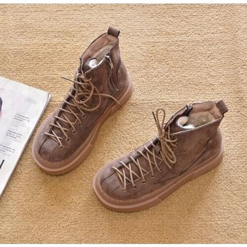 2021 new autumn and winter Martin boots plus velvet warm womens boots womens shoes snow boots ankle boots