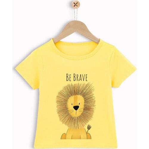 New 3 Color Summer Short Sleeve Kids T Shirt For Boy Cartoon Be Happy Zoo Casual TShirts For Girls Tops Children Clothes Fashion