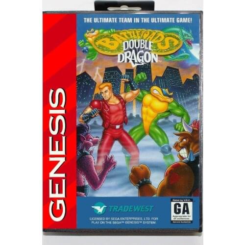 New 16 bit MD game card - battletoads & double dragon with Retail box For Sega genesis system