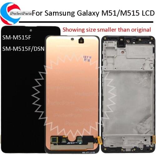 OLED For Samsung M51 LCD Display With frame Touch Panel Screen Assembly Digitizer Pantalla For Samsung M515 M515F/DSN LCD