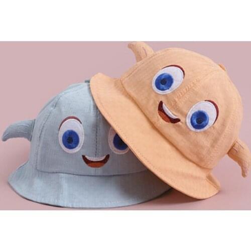 Kids Elf Bucket Hats Cartoon Children Hat Big Eyes Toddler Baby Basin Cap Lovely Tail Infant Sun Protection Fisherman Bonnets