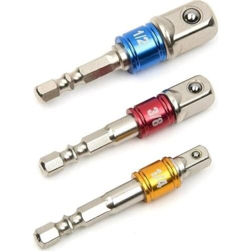 Wrench Socket Adapter Drill BIts Set Hex Shank 1/2 1/4 3/8 With Steel Balls Impact Driver Tool