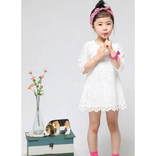Dress for girl 2019 New Fashion Girl Dresses Flowers Hollow Out Design Princess Dress Kids Clothes Childrens clothes