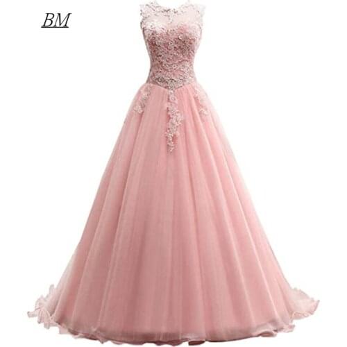 Cheap Pink Prom Dresses 2021 Long Puffy Tulle Formal Evening Party Princess Birthday Gala Gowns Pageant Dresses BM751