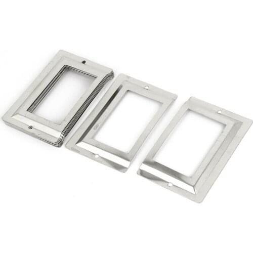 Post Office Library File Drawer Metal Tag Label Holder, Silver Tone, 10 Pieces