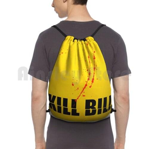 Sticker-Kill Bill Backpack Drawstring Bag Riding Climbing Gym Bag Movies Kill Bill Movies Movies Cover Great Movies Cool