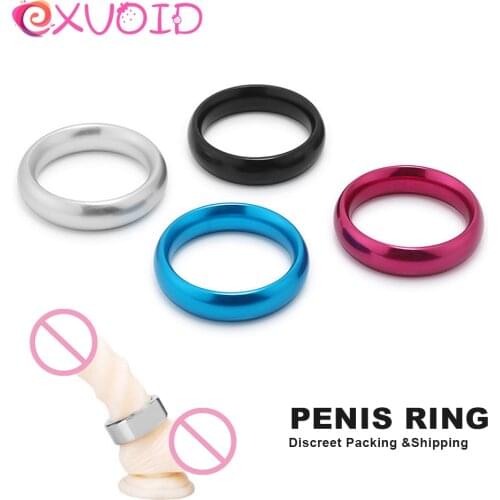 EXVOID Extend Testicles Sex Toys for Men Erection Large Cock Ring Delay Ejaculation Penis Lock Scrotum Bind Metal Penis Ring