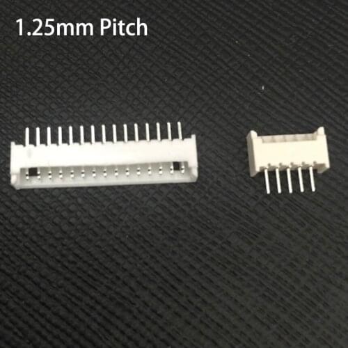1.25mm Pitch Spacing 10P 11P 12P 13P 14P 15P 16P Plastic Straight Pin PCB Box A Female Socket Layout Header Bar Connector