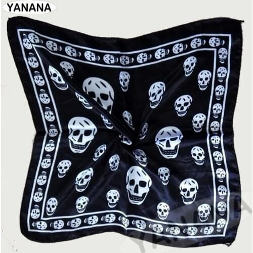 Rock Silk scarf for Rock and roll dress up 50cm*50cm Skeleton scarf rock style Garment DIY clothes