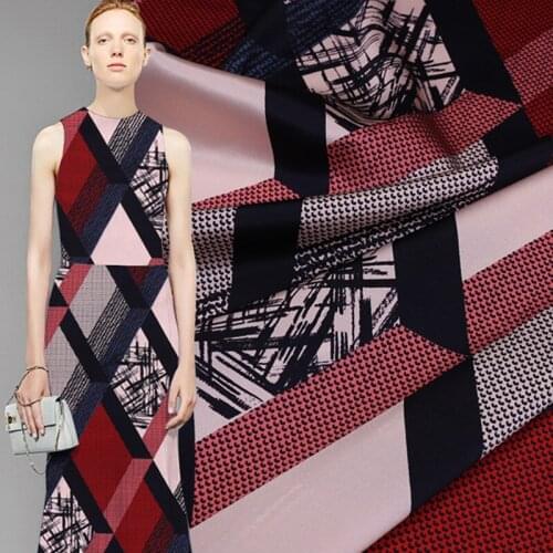 Printed Mulberry Silk Stretch Satin Cloth Drape Breathable Comfortable Shirt Harem Pants Skirts Apparel Fabric Material Cloth